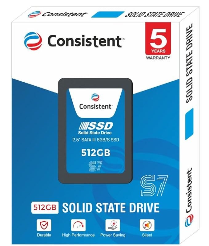 Consistent SSD 512GB 2.5 Inch SATA  SSD - Solid-State Drive 5 Year Warranty (512, GB)